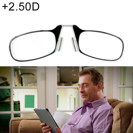 Ultra Thin High-definition Nose Resting Pocket Presbyopic Hypermetropic Reading Glasses, +2.50D (Black)-garmade.com