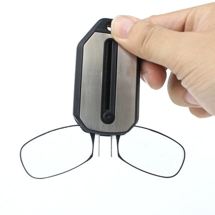 Ultra Thin High-definition Nose Resting Pocket Presbyopic Hypermetropic Reading Glasses, +2.50D (Black)-garmade.com