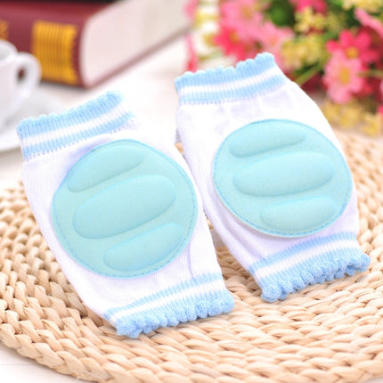 One Pair Ventilated Children Baby Crawling Walking Knee Guard Elbow Guard Protecting Pads(Blue)-garmade.com