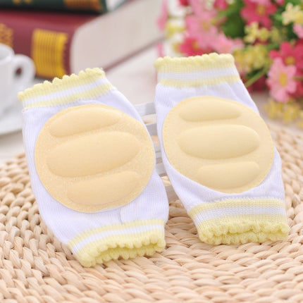 One Pair Ventilated Children Baby Crawling Walking Knee Guard Elbow Guard Protecting Pads(Yellow)-garmade.com