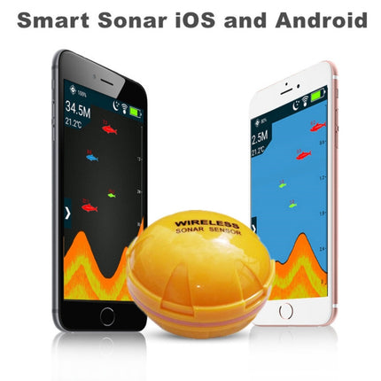 Bluetooth Fish Detector 125KHz Sonar Sensor 0.6-36m Depth Locator Fishes Finder Alarm for iOS & Android Mobile Phones-garmade.com