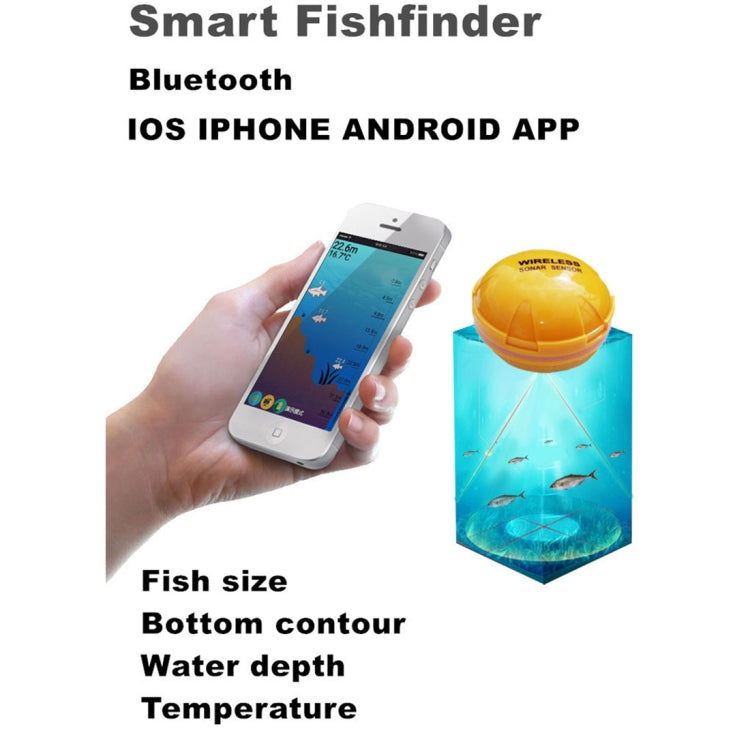 Bluetooth Fish Detector 125KHz Sonar Sensor Depth Locator
