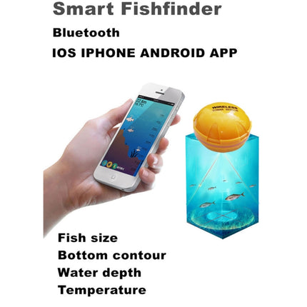 Bluetooth Fish Detector 125KHz Sonar Sensor 0.6-36m Depth Locator Fishes Finder Alarm for iOS & Android Mobile Phones-garmade.com