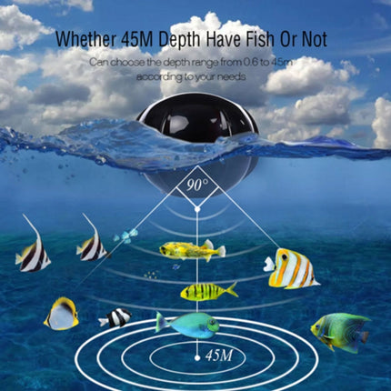 XJ-01 Wireless Fish Detector 125KHz Sonar Sensor 0.6-36m Depth Locator Fishes Finder with 2.4 inch LCD Screen & Antenna, Built-in Water Temperature Sensor-garmade.com