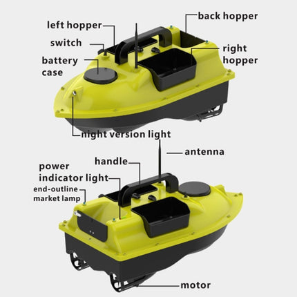 D18B GPS Outdoor Double Motors Fishing Bait Boat with 3 Bait Containers , US Plug-garmade.com