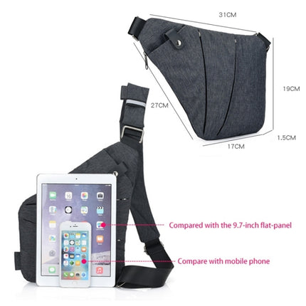 Multi-Function Portable Anti-theft Polyester Business Chest Bag Outdoor Sports Left Shoulder Bag for Men (Grey)-garmade.com