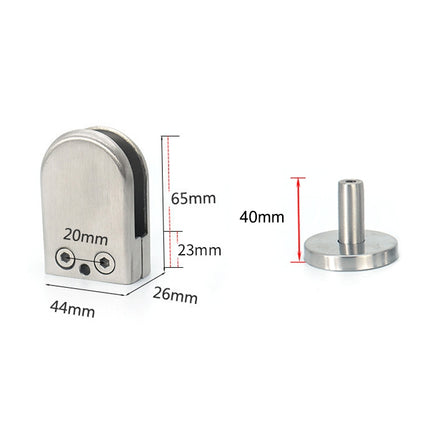 201 Stainless Steel Glass Fish Mouth Support Rod Fixing Clip with 14x40mm Rod, Specification: L-garmade.com