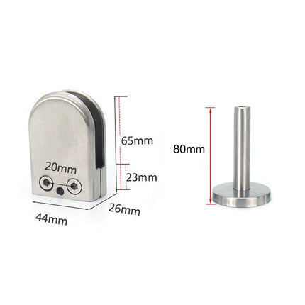 201 Stainless Steel Glass Fish Mouth Support Rod Fixing Clip with 14x80mm Rod, Specification: L-garmade.com