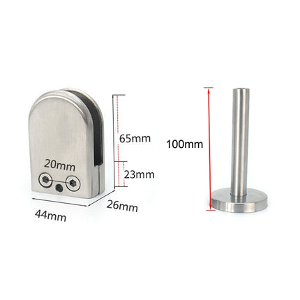 201 Stainless Steel Glass Fish Mouth Support Rod Fixing Clip with 14x100mm Rod, Specification: L-garmade.com