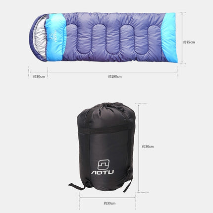 AOTU AT6101 1.3kg Outdoor Camping Stitchable Envelope Warm Sleeping Bag (Gray Blue)-garmade.com