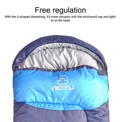 AOTU AT6101 1.3kg Outdoor Camping Stitchable Envelope Warm Sleeping Bag(Navy Blue)-garmade.com