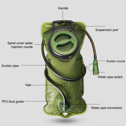 AOTU AT6602 2L TPU Outdoor Sports Drinking Water Bag (Green)-garmade.com