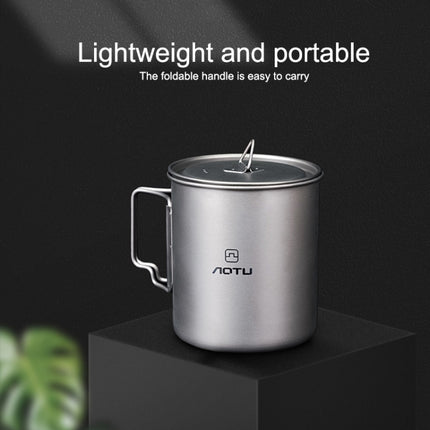 AOTU AT6652-1 Outdoor Portable Titanium Cup 750ml(Silver)-garmade.com