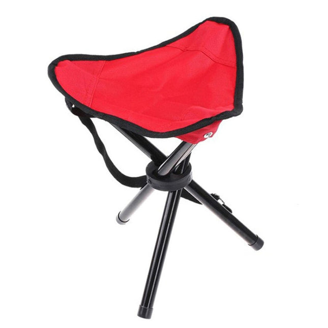 AOTU AT6708 Outdoor Portable Folding Tripod Stool (Red)-garmade.com
