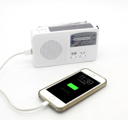 Hand Crank Dynamo Solar Power Radio Self Powered Phone Charger LED Flashlight Emergency Survival (Green)-garmade.com
