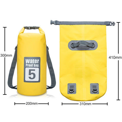 Outdoor Waterproof Dry Dual Shoulder Strap Bag Dry Sack, Capacity: 5L (Black)-garmade.com