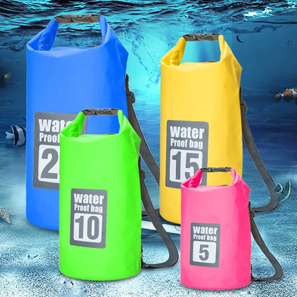 Outdoor Waterproof Dry Dual Shoulder Strap Bag Dry Sack, Capacity: 5L (Yellow)-garmade.com