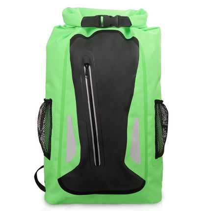 Outdoor Waterproof Dry Dual Shoulder Strap Bag Dry Sack PVC Barrel Bag, Capacity: 25L (Green)-garmade.com