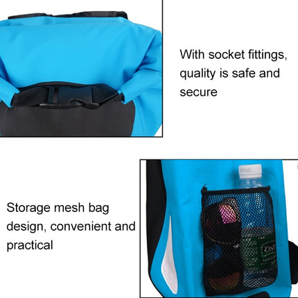 Outdoor Waterproof Dry Dual Shoulder Strap Bag Dry Sack PVC Barrel Bag, Capacity: 25L (Blue)-garmade.com