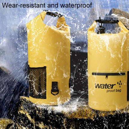 Outdoor Waterproof Dry Dual Shoulder Strap Bag Dry Sack PVC Barrel Bag, Capacity: 10L(Orange)-garmade.com