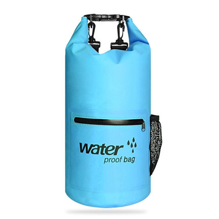 Outdoor Waterproof Dry Dual Shoulder Strap Bag Dry Sack PVC Barrel Bag, Capacity: 10L(Blue)-garmade.com