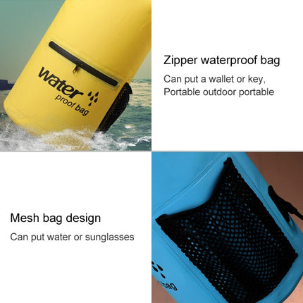 Outdoor Waterproof Dry Dual Shoulder Strap Bag Dry Sack PVC Barrel Bag, Capacity: 10L(Blue)-garmade.com