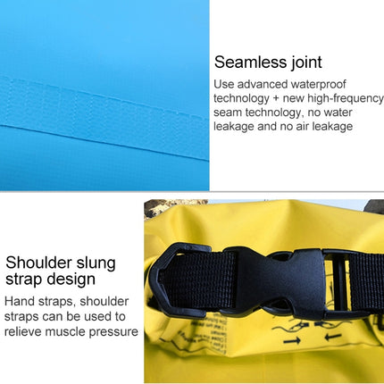 Outdoor Waterproof Dry Dual Shoulder Strap Bag Dry Sack PVC Barrel Bag, Capacity: 20L(Yellow)-garmade.com