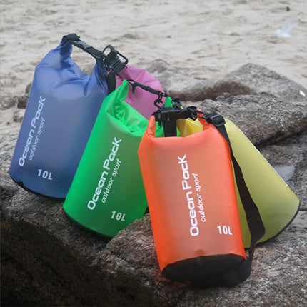 Outdoor Waterproof Single Shoulder Dry Bag Dry Sack PVC Barrel Bag, Capacity: 5L (Green)-garmade.com