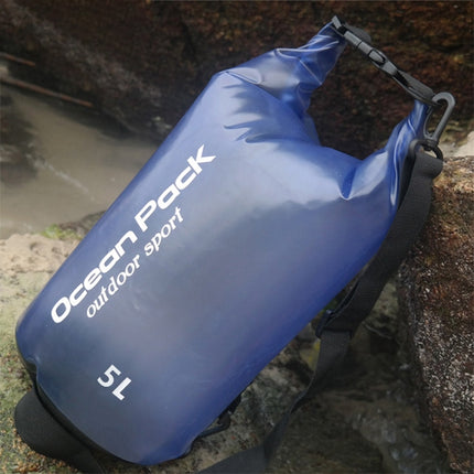 Outdoor Waterproof Single Shoulder Dry Bag Dry Sack PVC Barrel Bag, Capacity: 5L (Blue)-garmade.com