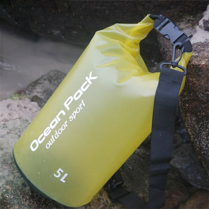 Outdoor Waterproof Single Shoulder Dry Bag Dry Sack PVC Barrel Bag, Capacity: 5L (Yellow)-garmade.com