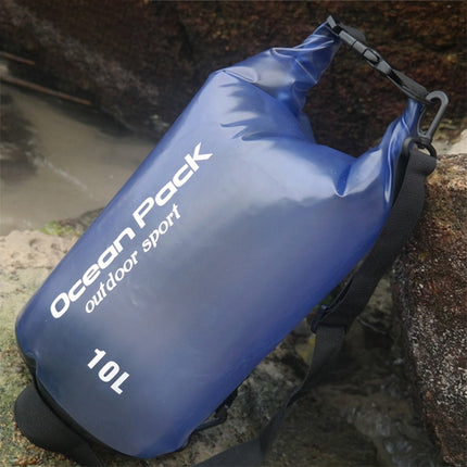 Outdoor Waterproof Single Shoulder Dry Bag Dry Sack PVC Barrel Bag, Capacity: 10L (Blue)-garmade.com