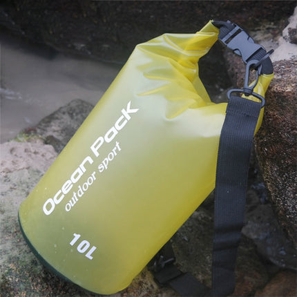 Outdoor Waterproof Single Shoulder Dry Bag Dry Sack PVC Barrel Bag, Capacity: 10L (Yellow)-garmade.com