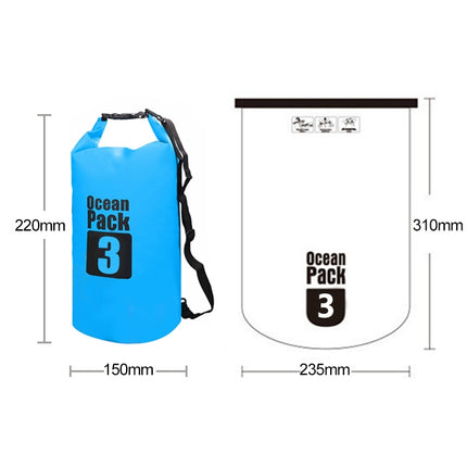 Outdoor Waterproof Single Shoulder Bag Dry Sack PVC Barrel Bag, Capacity: 3L (Green)-garmade.com