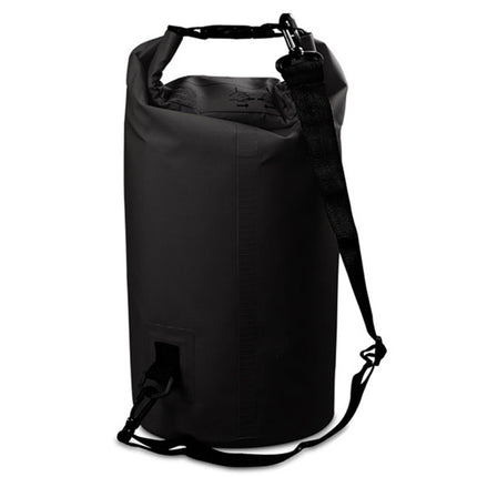 Outdoor Waterproof Single Shoulder Bag Dry Sack PVC Barrel Bag, Capacity: 15L (Black)-garmade.com