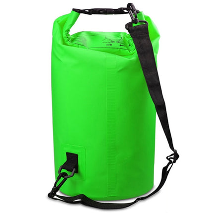 Outdoor Waterproof Single Shoulder Bag Dry Sack PVC Barrel Bag, Capacity: 15L (Green)-garmade.com