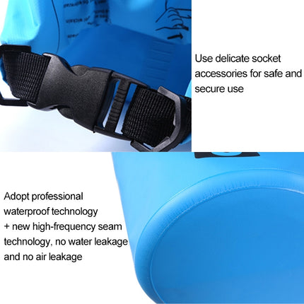 Outdoor Waterproof Single Shoulder Bag Dry Sack PVC Barrel Bag, Capacity: 15L (Sky Blue)-garmade.com