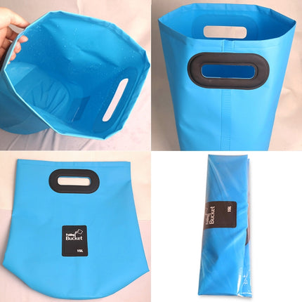 Outdoor Portable Folding Sink PVC Collapsible Bucket, Capacity: 15L (Sky Blue)-garmade.com