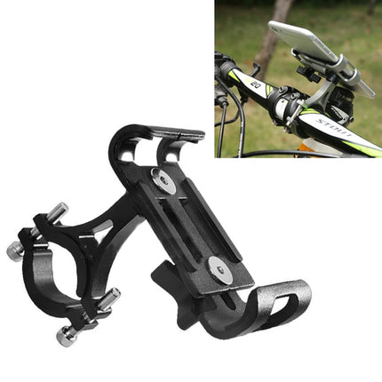 Universal Non-rotatable Aluminum Alloy Fixing Frame Motorcycle Bicycle Mobile Phone Holder (Black)-garmade.com