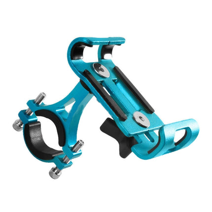 Universal Non-rotatable Aluminum Alloy Fixing Frame Motorcycle Bicycle Mobile Phone Holder (Blue)-garmade.com