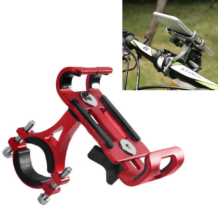 Universal Non-rotatable Aluminum Alloy Fixing Frame Motorcycle Bicycle Mobile Phone Holder (Red)-garmade.com