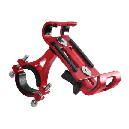 Universal Non-rotatable Aluminum Alloy Fixing Frame Motorcycle Bicycle Mobile Phone Holder (Red)-garmade.com
