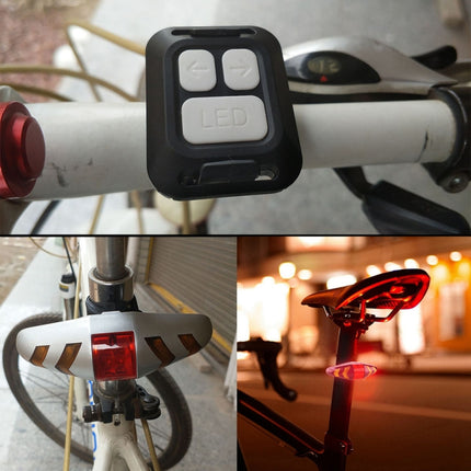 Bicycle Tail Light Intelligent Wireless Remote Control Turn Signal Warning Light(White)-garmade.com