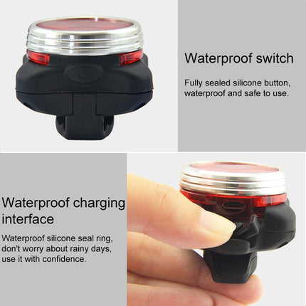 COB Lamp Bead 160LM USB Charging Four-speed Waterproof Bicycle Headlight / Taillight, Red + White Light Dimming 650MA-garmade.com