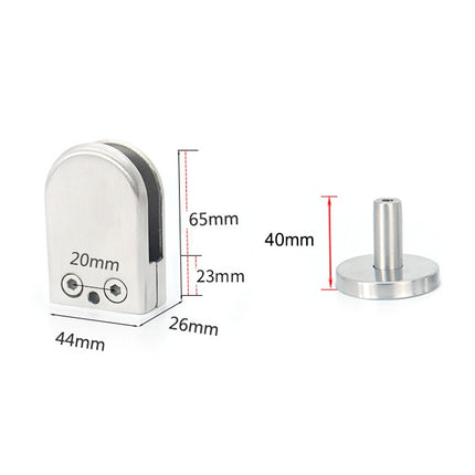 304 Stainless Steel Glass Fish Mouth Support Rod Fixing Clip with 14x40mm Rod, Specification: L-garmade.com