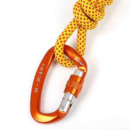 XINDA XD-Q9628 Professional Climbing D-shaped Master Lock Carabiner Safety Buckle Outdoor Climbing Equipment Supplies(Orange)-garmade.com