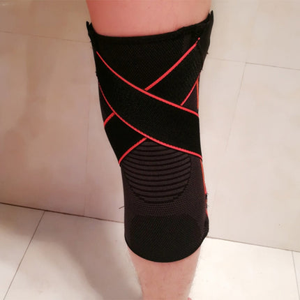 Sports High Elastic Shockproof Non-slip Silicone Knee Support Guards with Pressure Strip Size: XL-garmade.com