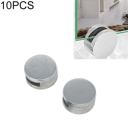 10 PCS Circular Glass Mirror Holder Buckle Fixing Accessories with Screw & Rubber Plug-garmade.com