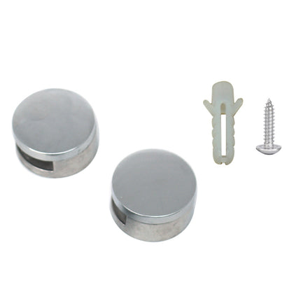 10 PCS Circular Glass Mirror Holder Buckle Fixing Accessories with Screw & Rubber Plug-garmade.com