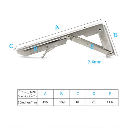 20 inch K Type Wall-mounted Foldable Stainless Steel Spring Storage Shelf for Dining Table-garmade.com