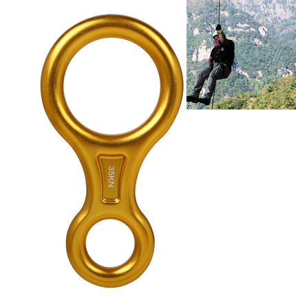 Climbing Rescue Figure 8 Descender Rappelling Gear Belay Device (Gold)-garmade.com